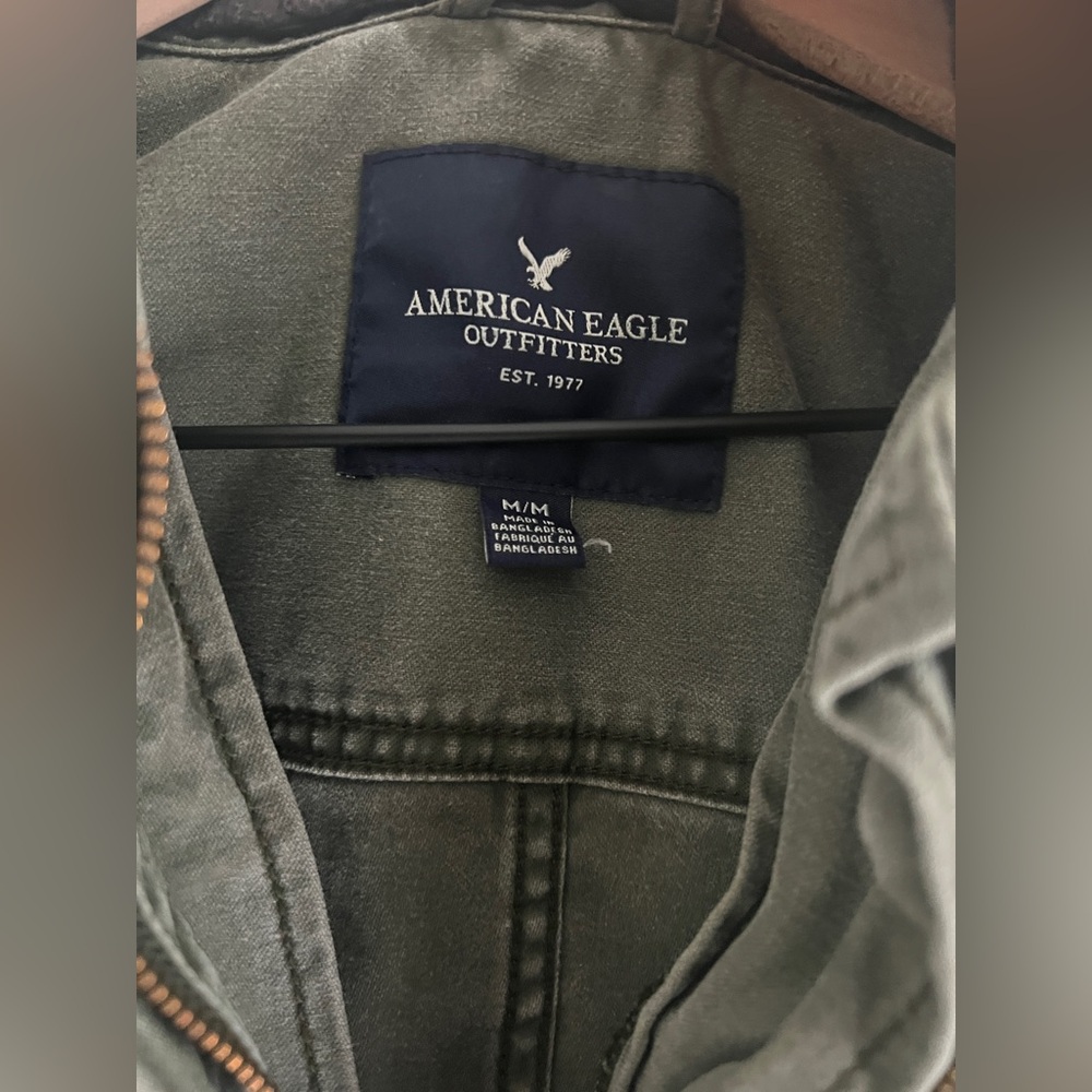American Eagle Green Hooded Utility Jacket - Picture 7 of 8